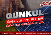 GUNKUL ซื้อหุ้น IAE จาก SUPER สัดส่วน 33% ฮุบโรงไฟฟ้า 87 MW