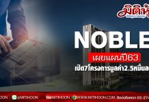NOBLE เผยแผนธุรกิจปี ‘63 พร้อมเปิดตัว 7 โครงการมูลค่ารวมกว่า 25,000 ลบ. ตั้งเป้ายอดขายทั้งปีกว่า 12,000 ลบ.