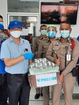 พรีไซซ รับผิดชอบต่อสังคม แจกหน้ากากผ้า เจลแอลกอฮอล์และน้ำดื่ม รวมพลังสู้ภัยโควิด-19