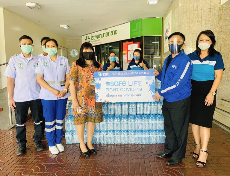 TSR เดินหน้าส่งมอบน้ำดื่มเพื่อบุคลากรทางการแพทย์ รพ.กลาง