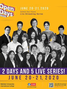 มหิดลอินเตอร์ ปลดล็อกอนาคตการศึกษาหลักสูตรนานาชาติ หลัง COVID-19 ในงาน MUIC Virtual Open Days 2020