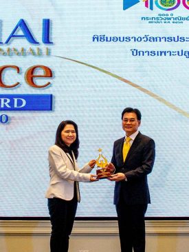 ข้าวมาบุญครอง รับโล่รูปพนมมือดีพิเศษติดดาวขึ้นแท่นเป็นแบรนด์อันดับหนึ่งที่ได้สัญลักษณ์รูปพนมมือยาวนานที่สุดของไทย