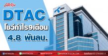 DTAC โชว์กำไร9เดือน 4.8 พันลบ.