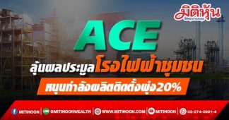 ACE ลุ้นผลประมูลโรงไฟฟ้าชุมชน หนุนกำลังผลิตติดตั้งพุ่ง20%