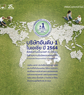 กรุงไทย–แอกซ่า ประกันชีวิต คว้าอันดับ 1 ในเอเชีย 6 ปีซ้อน ด้านความรับผิดชอบต่อองค์กร (CR)