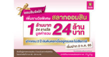 ออมสินจัดให้ เพิ่มรางวัลพิเศษสลากออมสิน 1 ล้านบาท 24 รางวัล เริ่มฝาก 2 ก.ค.65 ทุกสาขาทั่วประเทศ และ แอป MyMo