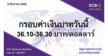 กลุ่มงานตลาดการเงิน ธนาคารไทยพาณิชย์ (SCB Financial Markets) ค่าเงินบาทประจำวันที่ 4 สิงหาคม 2565