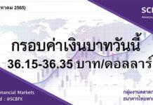 กลุ่มงานตลาดการเงิน ธนาคารไทยพาณิชย์ (SCB Financial Markets) ค่าเงินบาทประจำวันที่ 3 สิงหาคม 2565