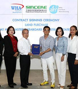 แอ๊บบี้ เฟอร์นิเจอร์ แมนูแฟคเชอร์ริ่ง (ประเทศไทย) ลงนามในสัญญาซื้อขายที่ดิน ในนิคมอุตสาหกรรมดับบลิวเอชเอ อีสเทิร์นซีบอร์ด 1