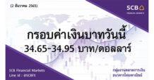 SCB กลุ่มงานตลาดการเงิน ธนาคารไทยพาณิชย์ (SCB Financial Markets) ค่าเงินบาทประจำวันที่ 2 ธันวาคม 2565