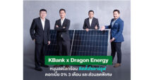 กสิกรไทยจับมือดราก้อนเอ็นเนอร์จีฯ ปล่อยกู้ติดตั้งแผงโซลาร์ ดอกเบี้ย 0% 3 เดือน
