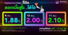 LH Bank ออกแคมเปญเงินฝากประจำพิเศษ ชูดอกเบี้ยสูงได้ใจ ตอบโจทย์ดอกเบี้ยขาขึ้น
