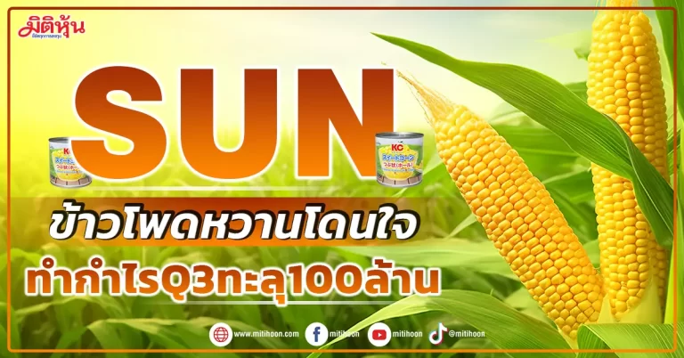 SUN  ข้าวโพดหวานโดนใจ ทำกำไรQ3ทะลุ100ล้าน