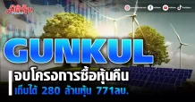 GUNKUL จบโครงการซื้อหุ้นคืน เก็บได้ 280 ล้านหุ้น 771ลบ.