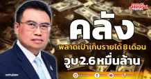 คลัง พลาดเป้าเก็บรายได้ 8 เดือน วูบ 2.6 หมื่นล้าน