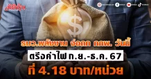 รมว.พลังงาน จ่อถก กกพ. วันนี้ ตรึงค่าไฟ ก.ย. – ธ.ค. 67 ที่ 4.18 บาท/หน่วย
