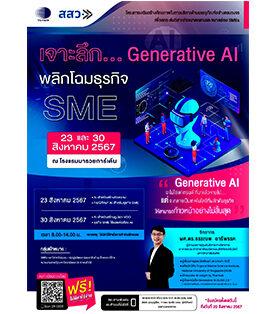 วว./สสว. จัดงานสัมมนา ฟรี ! “เจาะลึก…Generative AI พลิกโฉมธุรกิจ SME”