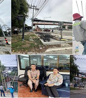 สำนักงาน กกพ. ประจำเขต 8 (ชลบุรี) ร่วมมือหน่วยงานในพื้นที่จัดระเบียบสายสื่อสารป้องกันเหตุไฟไหม้