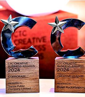 SAPPE คว้า 2 รางวัลใหญ่ CREATIVE BUSINESS AWARDS และ CREATIVE LEADER AWARDS จากเวที “CTC CREATIVE BUSINESS AWARDS 2024”