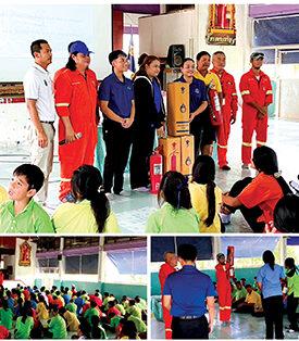 SCN ร่วมกับ ปตท. มอบถังดับเพลิง สนับสนุนแก่โรงเรียนชุมชนวัดหน้าไม้ จังหวัดปทุมธานี