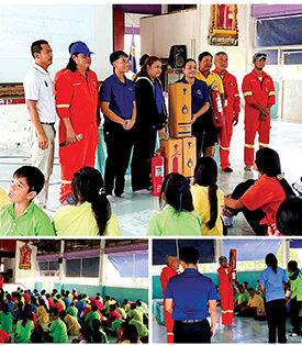 SCN ร่วมกับ ปตท. มอบถังดับเพลิง สนับสนุนแก่โรงเรียนชุมชนวัดหน้าไม้ จังหวัดปทุมธานี