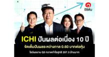 ICHI จ่ายปันผลต่อเนื่อง 10 ปี จัดเต็มปันผลระหว่างกาล บอร์ดไฟเขียวอัตรา 0.60 บาทต่อหุ้นตอบแทนผู้ถือหุ้น ข่าวดีรับผลงานไตรมาส 3/67 เติบโตทั้งยอดขายและกำไร