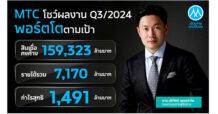 MTC มุ่งสร้างโอกาสเข้าถึงแหล่งเงินทุนอย่างเป็นธรรม ดันพอร์ตสินเชื่อ Q3/67 เติบโต 14.83% แตะระดับ 159,323 ลบ. เดินหน้ามอบบริการทางการเงินมาตรฐานระดับโลก เพื่อสังคมที่ยั่งยืน
