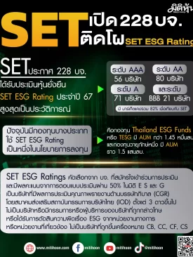 SET เปิด 228 บจ ติดโผ SET ESG Rating