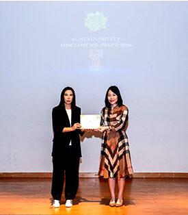 บีทีเอส กรุ๊ปฯ ได้รับรางวัลเกียรติคุณ “Sustainability Disclosure Award 2024 ต่อเนื่องปีที่ 6