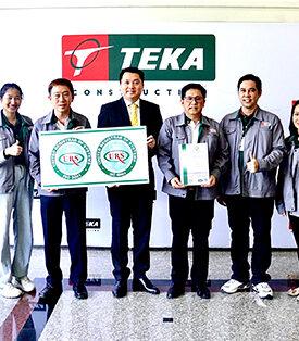 TEKA รับมอบประกาศนียบัตรรับรองระบบมาตรฐาน ISO 45001 : 2018