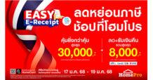โฮมโปร จัดโปรฯ รับ “Easy E-Receipt”  ช้อปสนุกลดหย่อนภาษีได้ รับสิทธิ์ส่วนลด+เงินคืนสูงสุด 8,000 บาท!