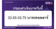 กลุ่มงานตลาดการเงิน ธนาคารไทยพาณิชย์ (SCB Financial Markets)  ค่าเงินบาทประจำวันที่ 27 มกราคม 2568