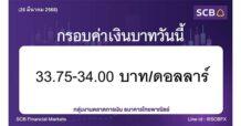 กลุ่มงานตลาดการเงิน ธนาคารไทยพาณิชย์ (SCB Financial Markets) ค่าเงินบาทประจำวันที่ 26 มีนาคม 2568