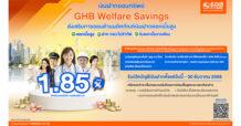 ธอส. เอาใจคนรักการออม กับ เงินฝากออมทรัพย์ GHB Welfare Savings ให้ผลตอบแทนอัตราดอกเบี้ยสูงถึง 1.85% ต่อปี