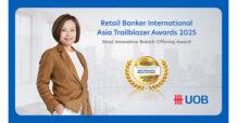 ยูโอบี ประเทศไทย คว้ารางวัลนวัตกรรมสาขายอดเยี่ยม จากงาน Retail Banker International – Asia Trailblazer Awards 2025