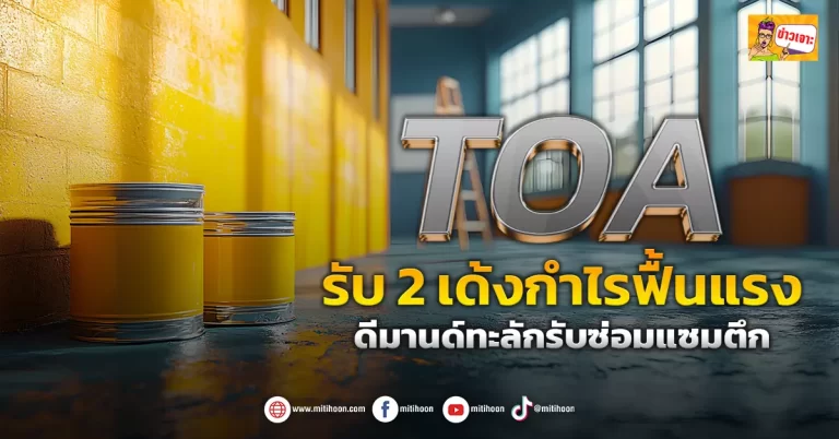 (ข่าวเจาะ)TOA  รับ 2 เด้งกำไรฟื้นแรง  ดีมานด์ทะลักรับซ่อมแซมตึก