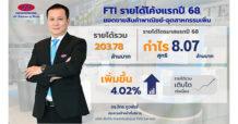 FTI รายได้โค้งแรกปี 68 ที่ 203.78 ลบ.  ยอดขายสินค้าพาณิชย์-อุตสาหกรรมเพิ่ม