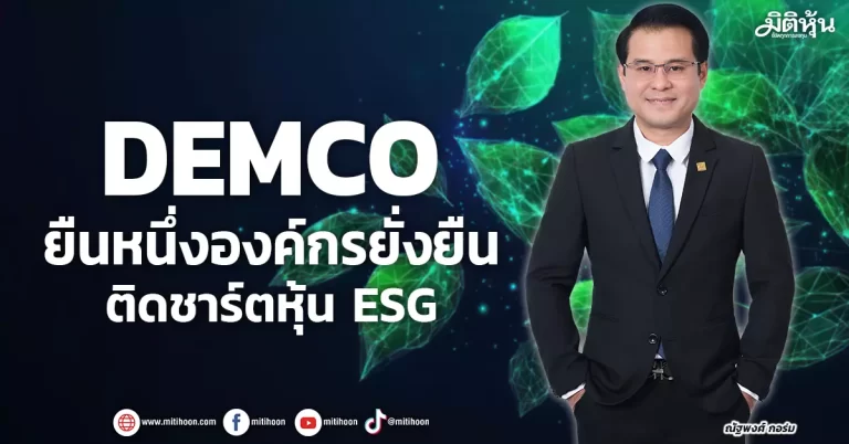 DEMCO ยืนหนึ่งองค์กรยั่งยืน  ติดชาร์ตหุ้น ESG