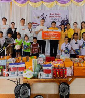 “JAS Group” สนับสนุนการศึกษา มอบทุนและอุปกรณ์กีฬาให้โรงเรียนวัดสัมมาราม