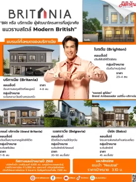 BRI ” บริทาเนีย ผู้พัฒนาโครงการที่อยู่อาศัยแนวราบสไตล์ Modern British “