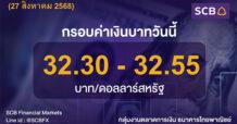 SCB Financial Markets ค่าเงินบาทประจำวันที่ 27 สิงหาคม 2568