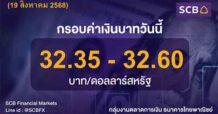 SCB Financial Markets ค่าเงินบาทประจำวันที่ 19 สิงหาคม 2568