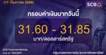SCB ค่าเงินบาทประจำวันที่ 17 กันยายน 2568
