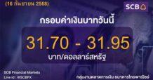 SCB ค่าเงินบาทประจำวันที่ 16 กันยายน 2568