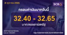 กลุ่มงานตลาดการเงิน ธนาคารไทยพาณิชย์ (SCB Financial Markets) ค่าเงินบาทประจำวันที่ 8 ตุลาคม 2568