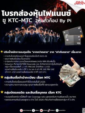 โบรกส่องหุ้นไฟแนนซ์ ชูKTC-MTC 2หุ้นตัวท็อป By Pi