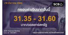 SCB ค่าเงินบาทประจำวันที่ 18 ธันวาคม 2568