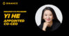 Binance แต่งตั้ง ยี่ เหอ ผู้ร่วมก่อตั้ง Binance เป็นซีอีโอร่วม (Co-CEO) ในช่วงเดียวกับจำนวนผู้ใช้งานใกล้แตะ 300 ล้านราย