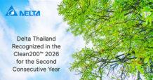 DELTA ติดอันดับ Clean200™ ต่อเนื่องเป็นปีที่สอง ตอกย้ำความมุ่งมั่นในด้านโซลูชันพลังงานสะอาดและความยั่งยืน