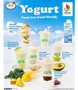 ชี้เป้าเมนูใหม่สุดปัง! กรีกโยเกิร์ตปั่น 6 รสชาติ ถูกใจสายสุขภาพ อร่อยฟิน ลำไส้แฮปปี้ ที่ร้านSalad Factory เดอะไนน์ เซ็นเตอร์ พระราม 9